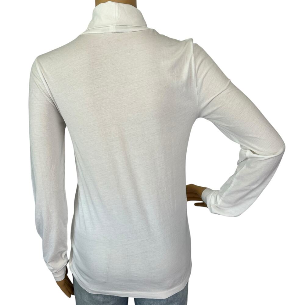 NWT J. Crew Tissue Turtleneck Top White Long Sleeve Lightweight Classic Size S - Picture 7 of 13